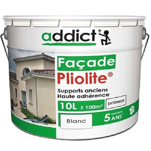 ADDIC PEINT FACADE 100% PLIOLIT BLC 10L           ADD111500